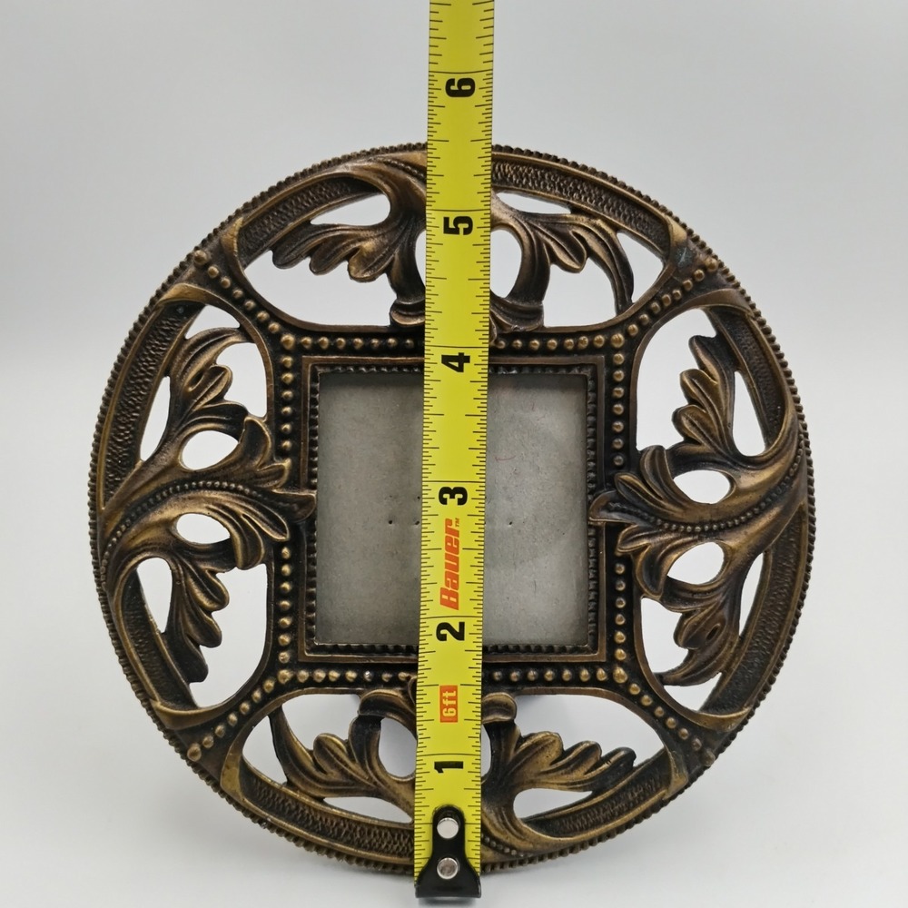 Vintage Style Filigree Bronze Metal Tabletop Photo Frame Grandmillennial 5.5" - Picture 9 of 10